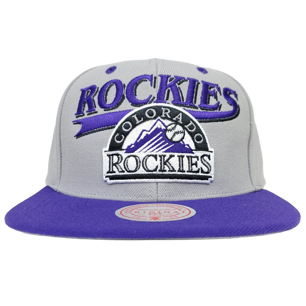 Colorado Rockies Mitchell & Ness MLB Snapback Cap Hat 3D Logo Gray Purple NWT
